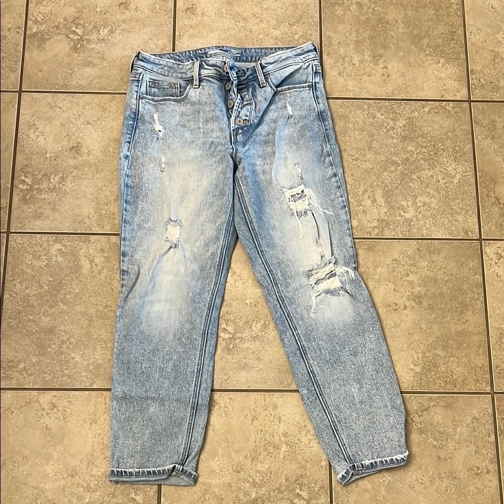 Light Blue Distressed Jeans - Picture 1 of 4